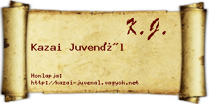 Kazai Juvenál névjegykártya